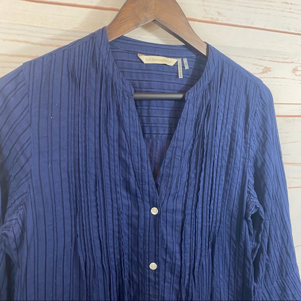 Soft Surroundings Button Down Beaded Embroidered … - image 3